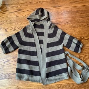 BCBGMaxAzria Lambswool, Hooded cardigan with belt